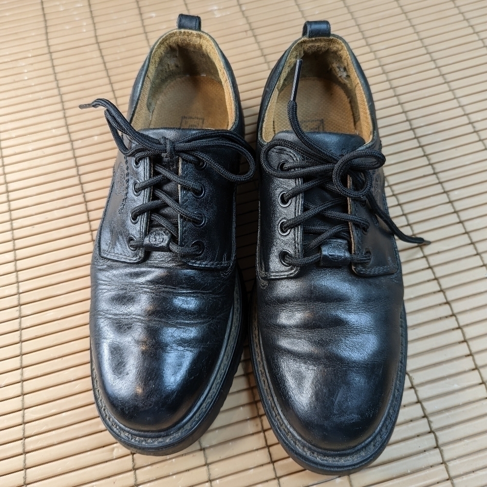 TIMBERLAND Waterproof Mens Size 8 1/2 M Black Leather Oxford Shoes 95504